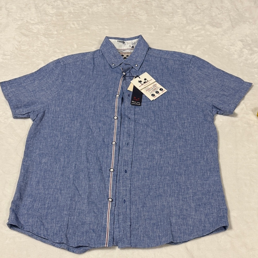 Report Collection Blue Casual Button-Down Shirt